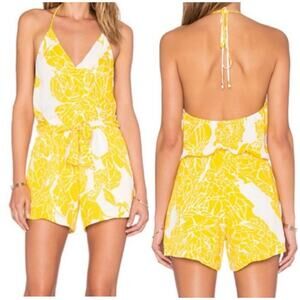 Karina Grimaldi Ursula Romper Citrine Stone Yellow Floral S